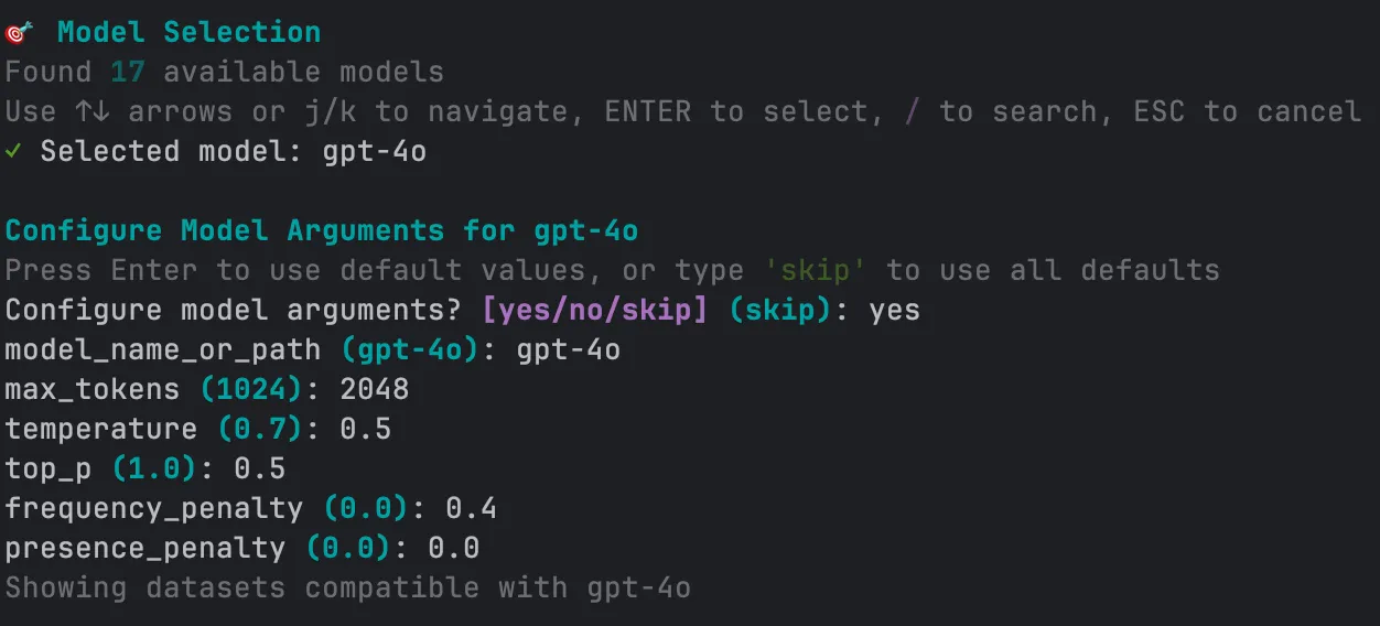 Argument configuration