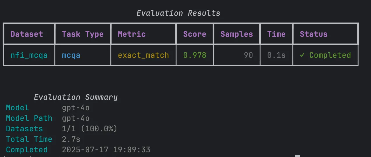 Execution output